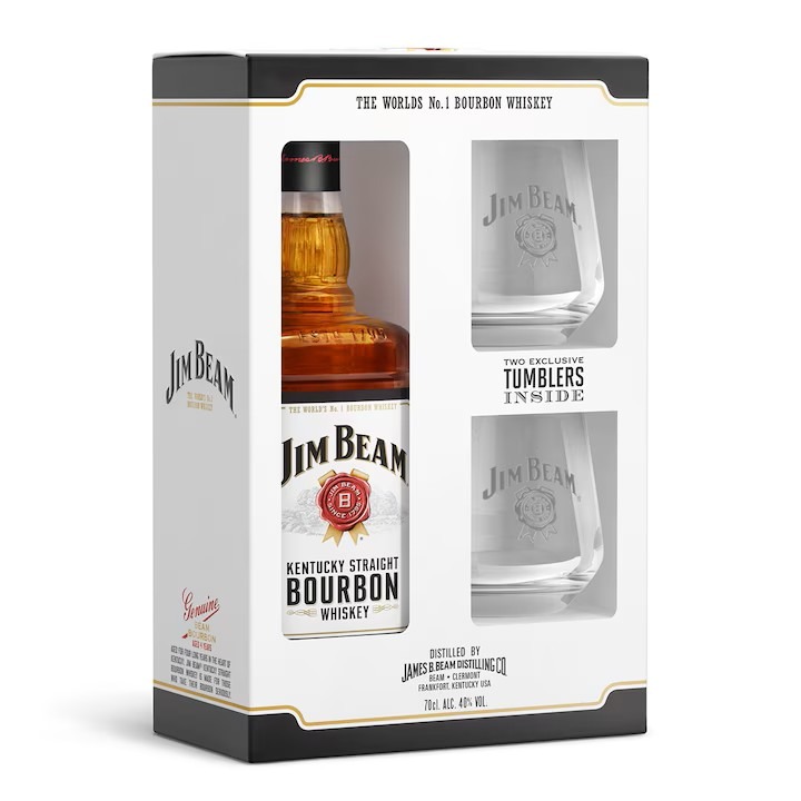 Jim Beam White + 2 pahare